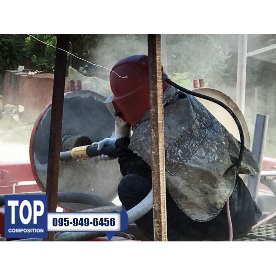 Sandblasting งานพ่นทราย - บริษัทผลิตงานไฟเบอร์กลาส - ท็อป คอมโพซิชั่น
