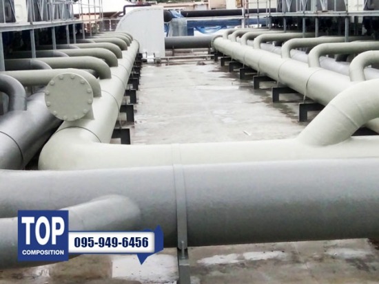 งานเคลือบไฟเบอร์กลาสท่อเหล็ก